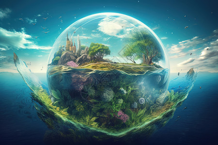 未来世界的一个小星球水晶球背景图片