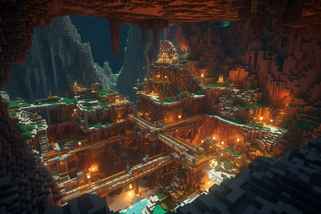 游戏风格建筑背景图片