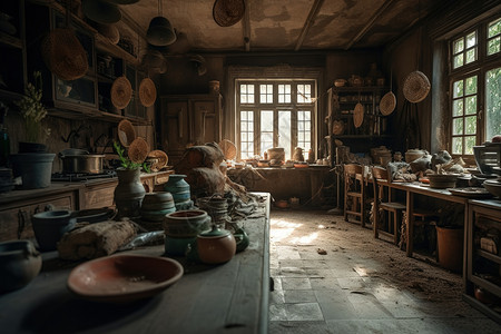 城堡室内厨房图片