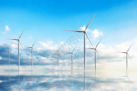 新能源风车海报图片