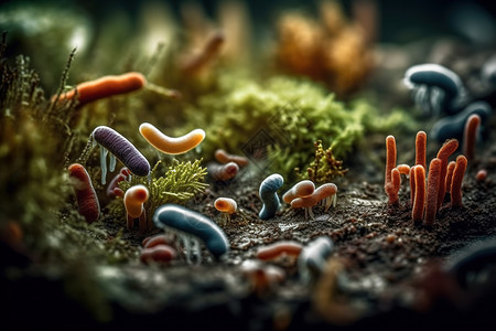 细菌生长3D微生物设计图片