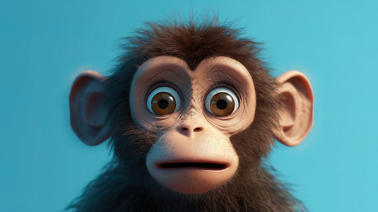 毛茸茸的可爱的猴子背景图片