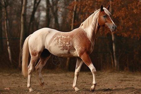 写实动物写实林间的英俊马匹背景