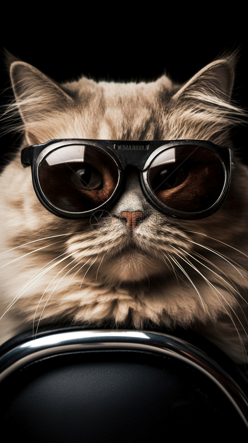 一只猫戴着墨镜图片