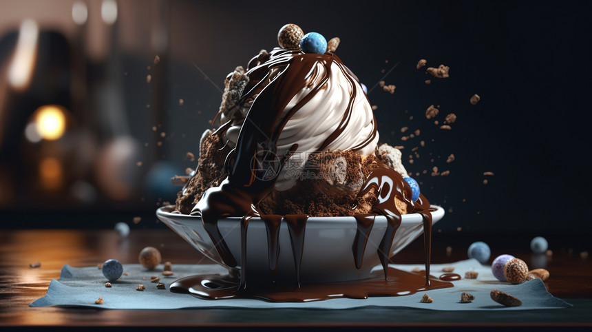 巧克力与冰淇淋图片