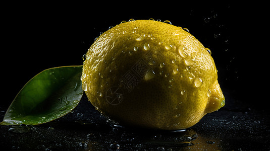 柠檬和柠檬叶无缝背景背景图片