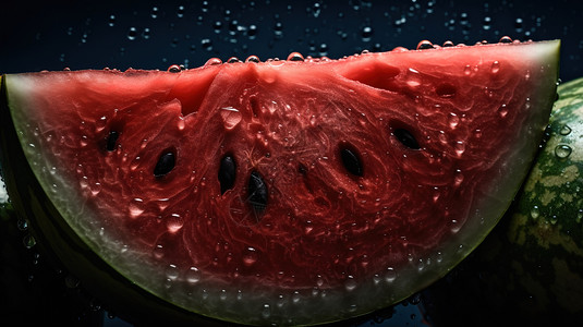 一片切开香瓜切开的西瓜和水滴无缝背景背景