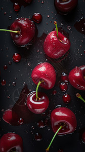 食品宣传x展架樱桃特写水果店宣传图背景