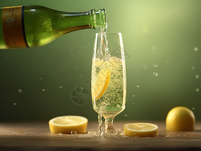 柠檬玻璃瓶饮品特派图片