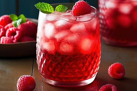 写实鲜榨树莓果汁图片