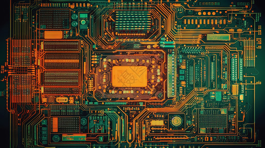 3D未来电脑芯片主板背景图片
