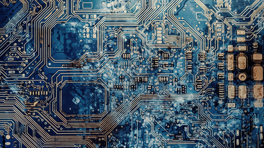 线路复杂的电脑CPU芯片背景图片