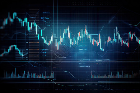 金融K线图股市线条数据插画