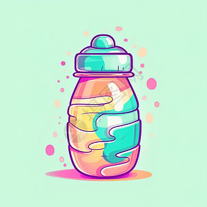 扁平奶瓶卡通奶瓶插画