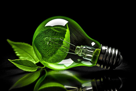 胆固醇绿色环保灯泡插画