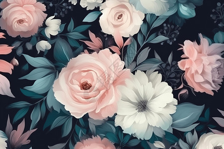 水彩花卉底纹背景图片