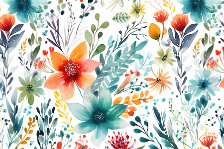 手绘植物花卉背景图片
