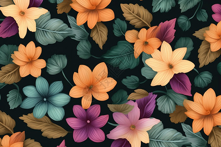 彩色花卉背景图片
