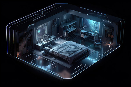 立体太空船卧室图片