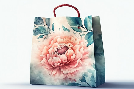 红酒包装手提袋花卉包装设计插画