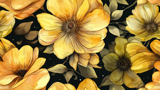 黄色小花朵背景图片