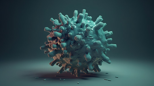 蠕动显微镜下的一个病毒细胞设计图片