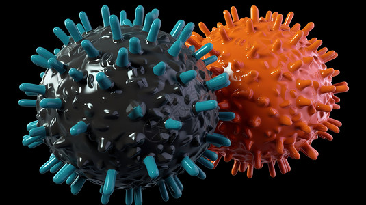 两个彩色病毒背景图片