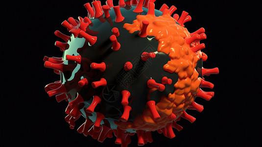 扩展的一个双拼色病毒设计图片