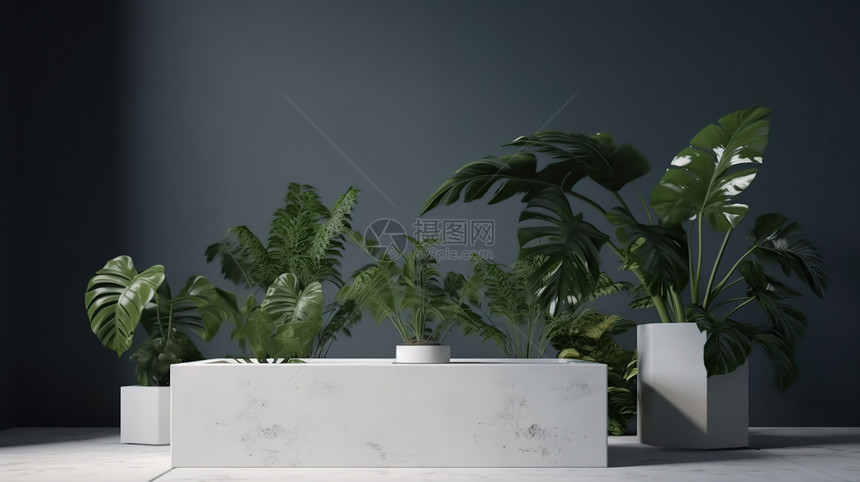 盆栽植物展台背景图片