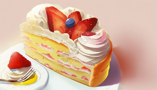 水果夹心蛋糕奶油夹心蛋糕插画