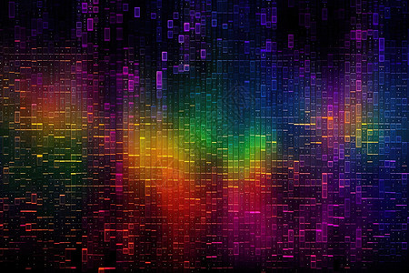 彩虹像素素材像素噪声测试插画