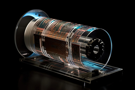 透明卷轴素材科技齿轮电路设计图片