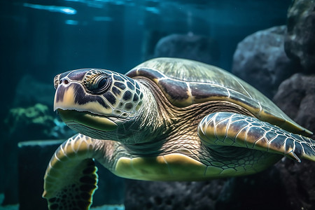 大海中遨游的海龟图片
