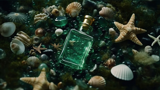 小瓶装香水玻璃瓶装的小瓶香水背景