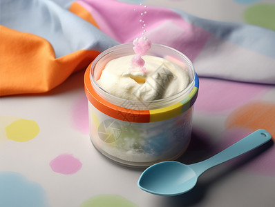 酸奶甜点婴儿吃的辅食甜点插画