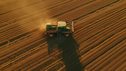 农业采集农地里的拖拉机插画