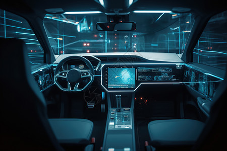 智能驾驶汽车的数据安全科技无人驾驶插画