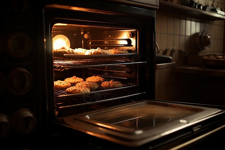 厨房里的烤箱图片