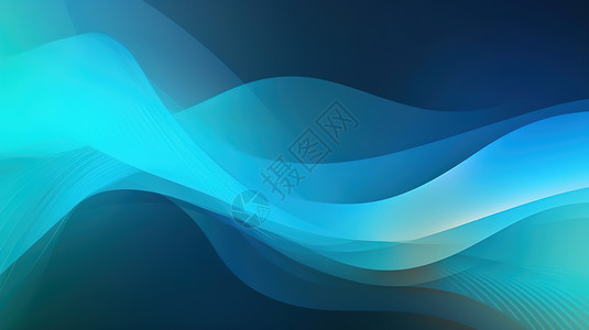 电脑桌面设计蓝色波浪线条设计图片