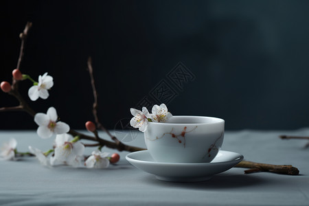 白色茶具白色陶瓷茶具插画