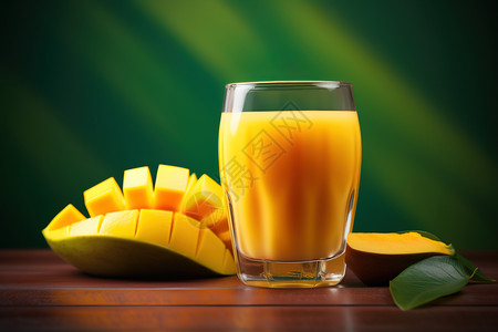 倒新鲜的芒果汁美味的芒果汁插画