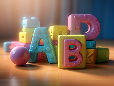 字母玩具积木背景图片