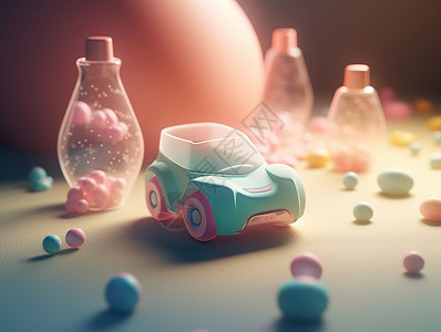 婴儿汽车玩具背景图片