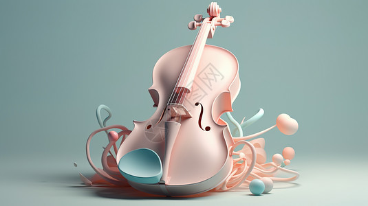 粉色手提琴背景图片
