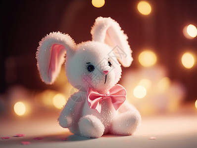 可爱的粉色兔子玩具图片