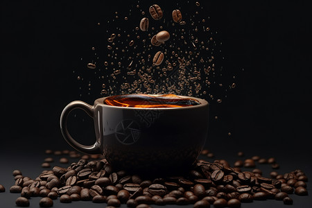醇香咖啡饮品飞豆高清图片