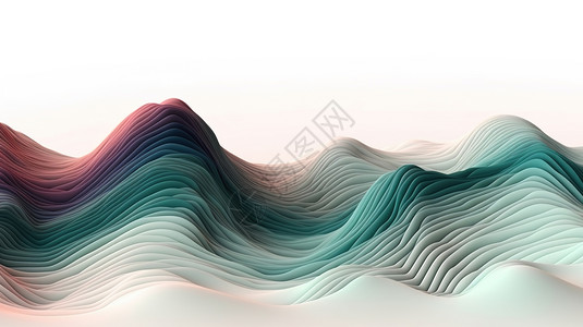 山脉线条3D波浪线山脉设计图片