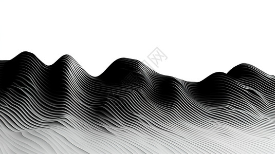 黑色波浪线山脉背景图片