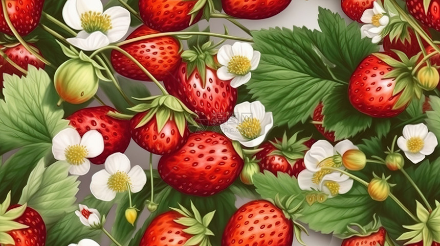 草莓图案图片