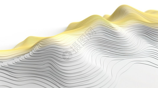 黄色线条山脉模型图片